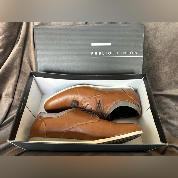 NEW Men’s Public Opinion Cognac Dress Shoes size 13 - Picture 2 of 7